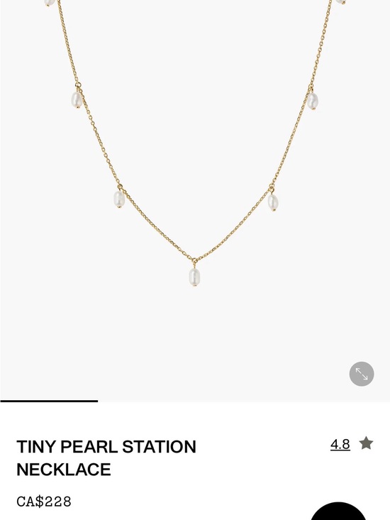 Mejuri Jewelry - MEJURI - Tiny Pearl Station Necklace - 18k Gold Vermeil, Pearl